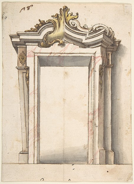 Two Alternate Designs for a Doorway c1730–60-Anonymous, Italia,16x12"(A3) Poster