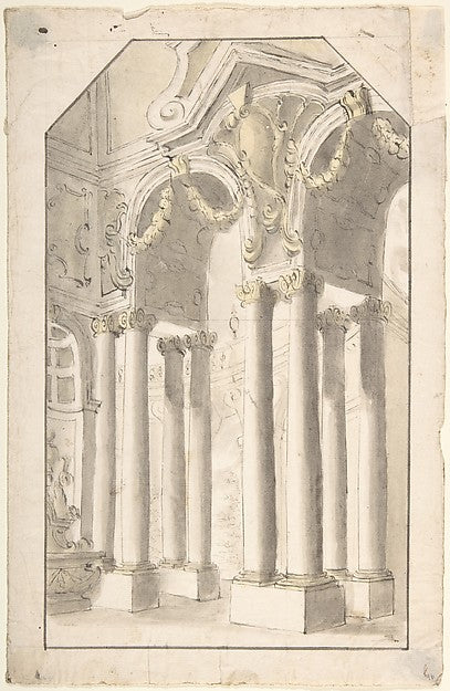 Architectural Perspective -  Design for Painted Wall Decoration,  Poster Print Wall Art