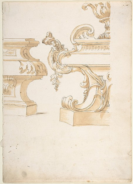 Fragmentary design for Base or Pedestal  1700–1780-Anonymous,,  Poster Print Wall Art