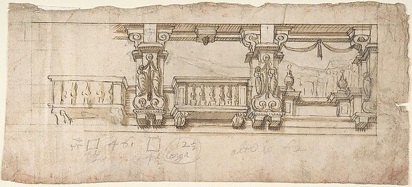 Ornamental Design for a Loggia or Frieze  1700–1780-Anonymous,,16x12