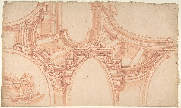 Project for a painting Ceiling 1700–1780-Anonymous,Italian,P,16x12"(A3)Poster