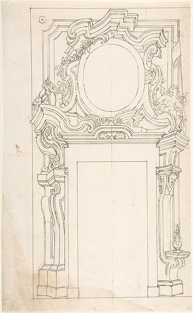 Architectural project for door. 1700–1780-Anonymous,Italian,,  Poster Print Wall Art