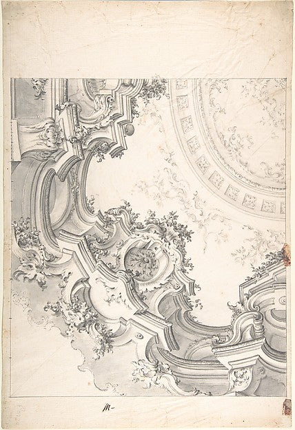 Design for 1/4 of a Ceiling 1700–1780-Anonymous, Italian, Pied,16x12"(A3) Poster