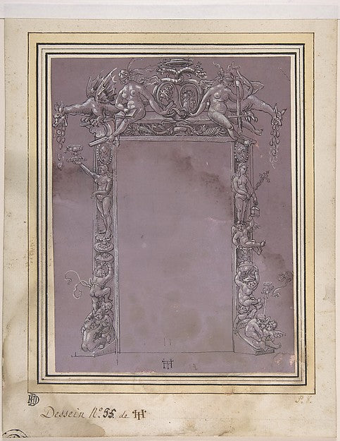 Design for a Doorway 16th cent-Monogrammist HT,16x12"(A3) Poster