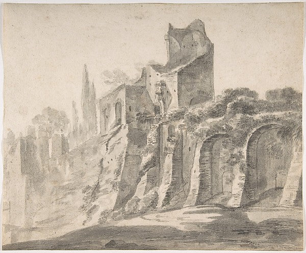 Ruins on the Palatine in Rome c1650-Johann Anton Eismann,16x12"(A3) Poster