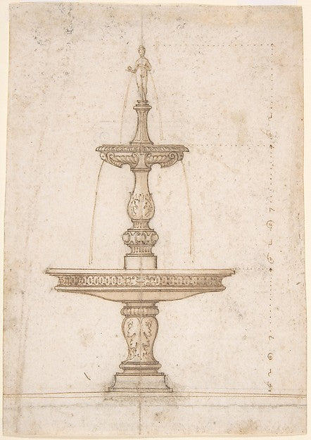 Design for a Table Fountain 16th cent-Anonymous, German, 16th,16x12"(A3) Poster
