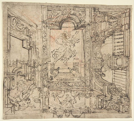 Design for a Painted Ceiling: Perspective Architectural with a,16x12"(A3) Poster