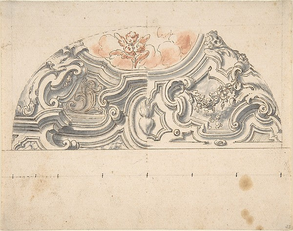 Two projects for stucco for an italian ceiling. 1700–1780-Anon,  Poster Print Wall Art