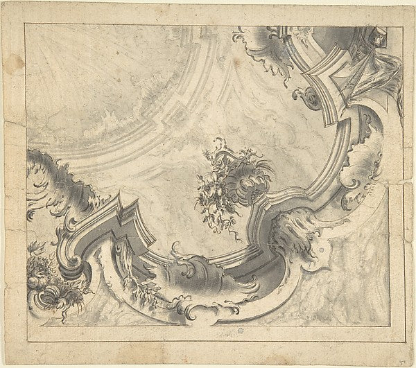 One Quarter of a Design for a Painted Ceiling on Recto. Verso,16x12"(A3) Poster