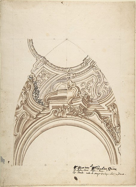 Two Alternate Designs for a Pedentive 1700–1780-Anonymous, Ita,16x12"(A3) Poster