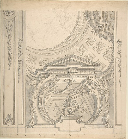 Design for a Ceiling With an Elaborate Cove 1700–1780-Anonymou,16x12"(A3) Poster