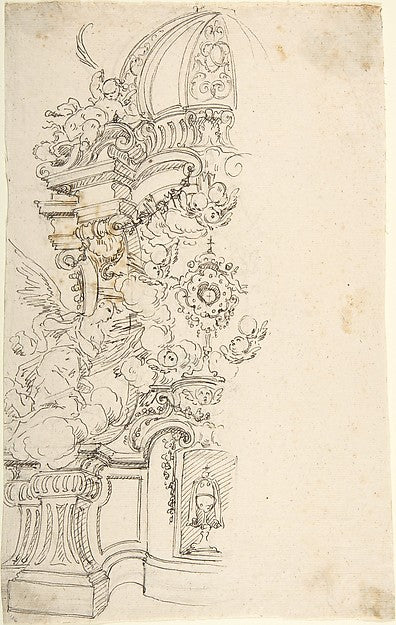 Design for One Half of an Altar  with an Angel  at the left 17,16x12"(A3) Poster
