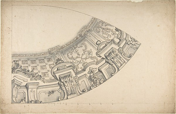 Design for a Curved Ornamental Cove to Support a Dome  1700–17,16x12"(A3) Poster