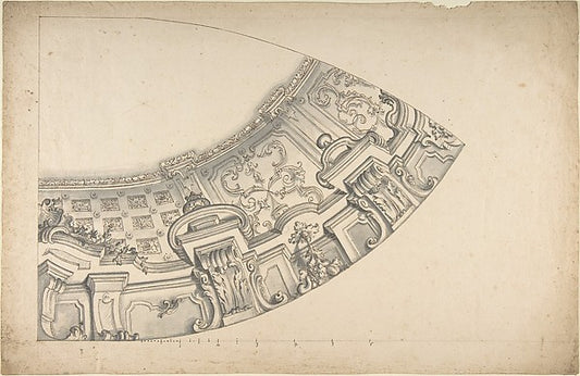 Design for a Curved Ornamental Cove to Support a Dome  1700–17,16x12"(A3) Poster