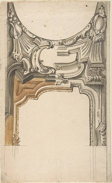 Two Alternate Designs for a Decoration over an Arched Opening,16x12"(A3) Poster