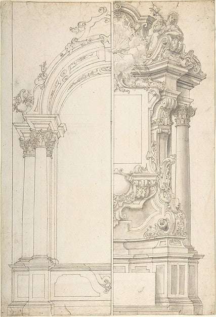 Two Alternate Designs for an Altar 1700–1780-Anonymous,Italia,  Poster Print Wall Art