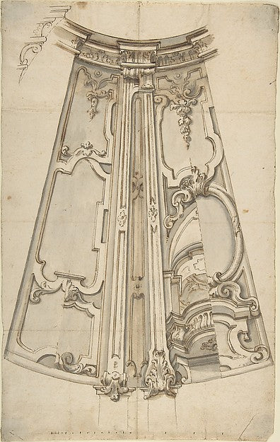 Design for the Ornamentation of a Section of a Ceiling 1700–17,  Poster Print Wall Art