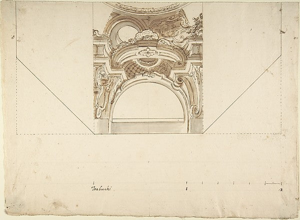 Two Alternate project for Cornice. 1700–1780-Anonymous,Italia,  Poster Print Wall Art