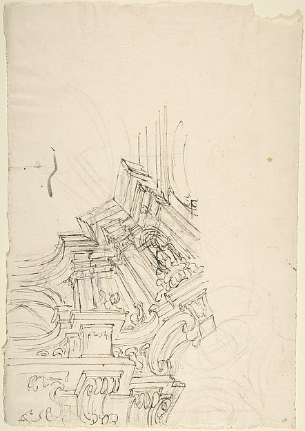 Design for the Corner of a Ceiling 1700–1780-Anonymous, Italia,16x12"(A3) Poster