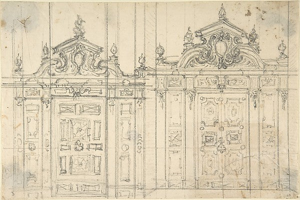 Design for a decoration of Walldoors. 1700–1780-Anonymous,Ita,  Poster Print Wall Art