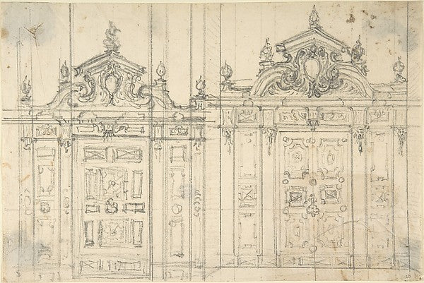 Design for a decoration of Walldoors. 1700–1780-Anonymous,Ita,16x12