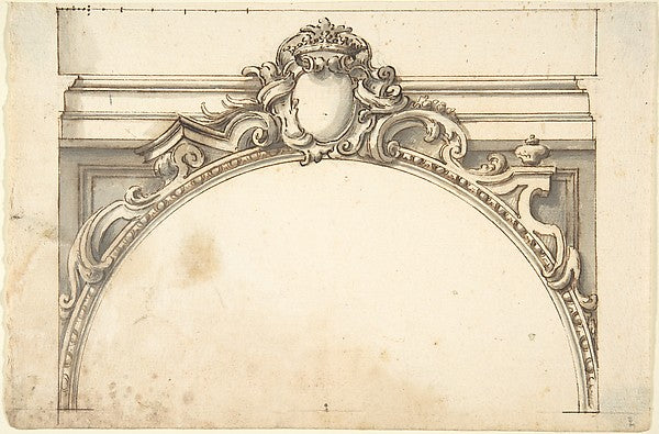 Design for an Arch Surmounted by a Cartouche with a Ducal Crow,16x12"(A3) Poster