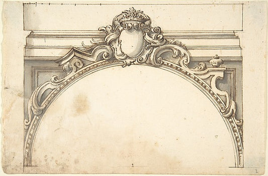 Design for an Arch Surmounted by a Cartouche with a Ducal Crow,16x12"(A3) Poster