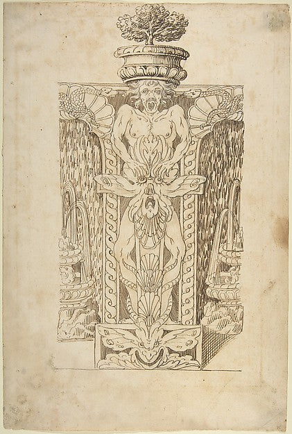 Design for a Wall Fountain 1550–1620-Anonymous, Italian, Lomba,  Poster Print Wall Art