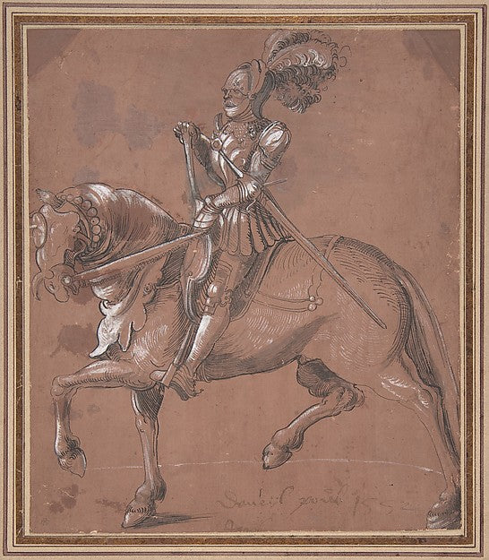 Knight on Horseback c1520-Anonymous,German,16th cent,  Poster Print Wall Art