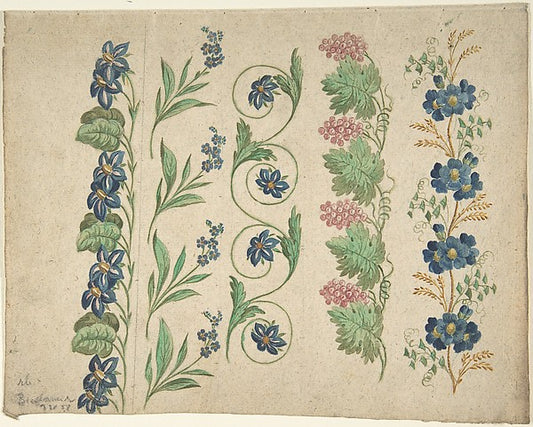 Designs for Embroidery 19th cent-Anonymous, German, 19th cent,16x12"(A3) Poster