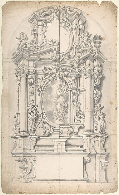 Halved Variant Designs for un Altar with the Virgin of the Imm,  Poster Print Wall Art