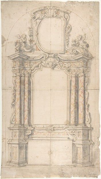Design for an Altar -  Two Halved Variants 1700–1780-Anonymous,,  Poster Print Wall Art