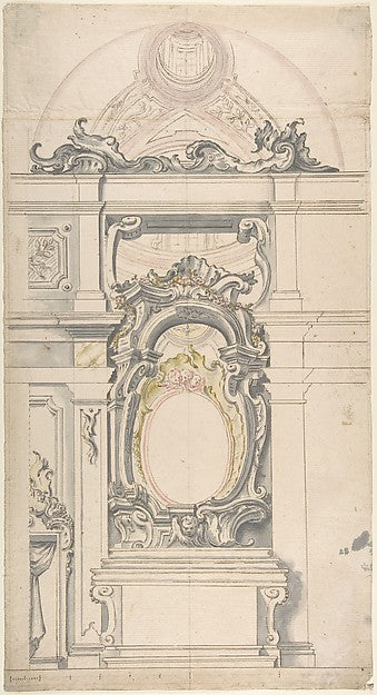Design for an Altar With a Vaulted Chapel Behind 1700–1780-Ano,  Poster Print Wall Art