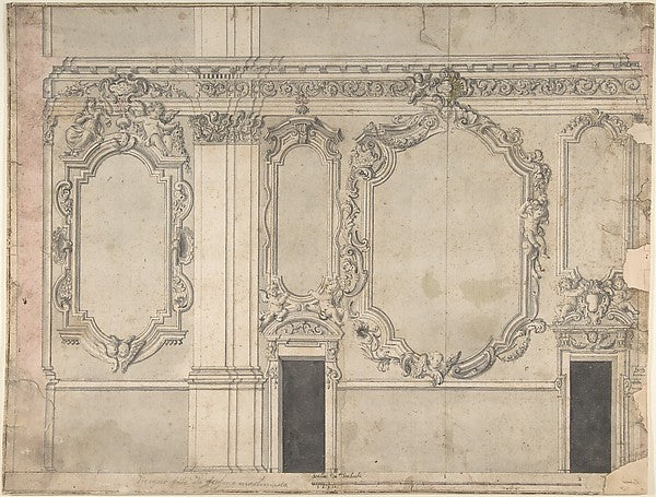 Design for an Interior Wall Elevation 1700–1780-Anonymous, Ita,  Poster Print Wall Art