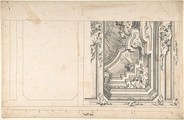 Design for One Quarter of a Ceiling 1700–1780-Anonymous, Itali,  Poster Print Wall Art