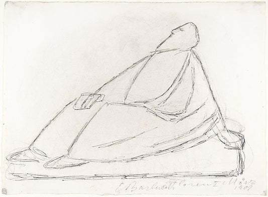 Man Reading the Stars 1909-Ernst Barlach,16x12"(A3) Poster