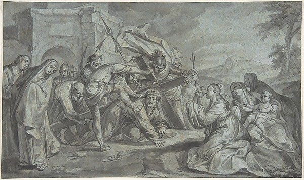 Christ Carrying the Cross 1720–61-Johann Wolfgang Baumgartner,16x12"(A3) Poster