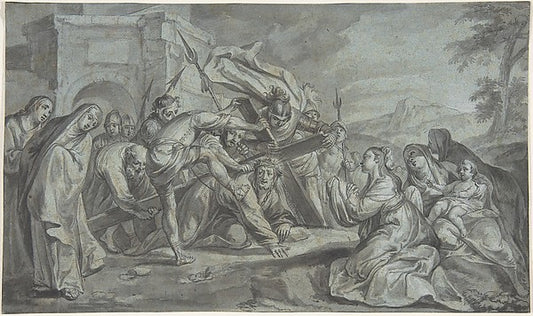 Christ Carrying the Cross 1720–61-Johann Wolfgang Baumgartner,16x12"(A3) Poster