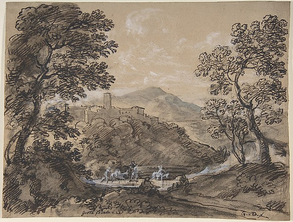 Hilly Landscape with Travellers late 18th–mid-19th cent-Johann,  Poster Print Wall Art