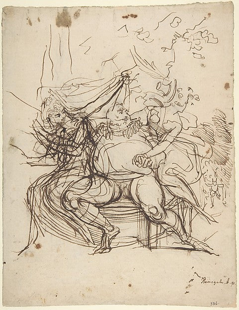 Falstaff with Mrs. Ford and Mrs. Page  1790-Henry Fuseli,16x12"(A3) Poster