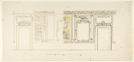 Design for an Interior Wall Decoration of a Palazzo with Two D,16x12"(A3) Poster