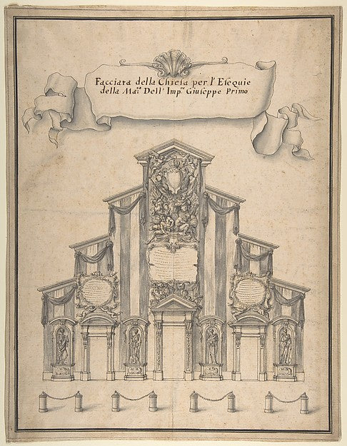 Decoration for the Façade of a Church for the Funeral of Josep,16x12"(A3) Poster