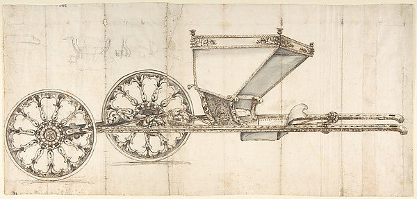 Design for a Carriage  18th cent-Anonymous, Italian, first hal,16x12"(A3) Poster