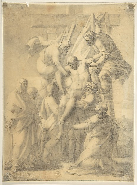 Descent From the Cross 16th cent-Anonymous, Italian, 16th cent,16x12"(A3) Poster