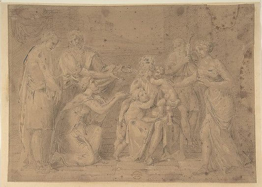 Christ and the Children 17th cent-Anonymous, Italian, Roman-Bo,16x12"(A3) Poster