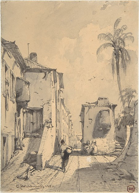 Oriental Street Scene 1850-Eduard Hildebrandt  1818–1869 Berli,  Poster Print Wall Art