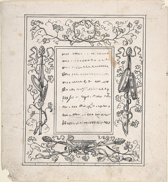 Design for a border with Cymbals and Tambourines 1809–65-Carl,  Poster Print Wall Art