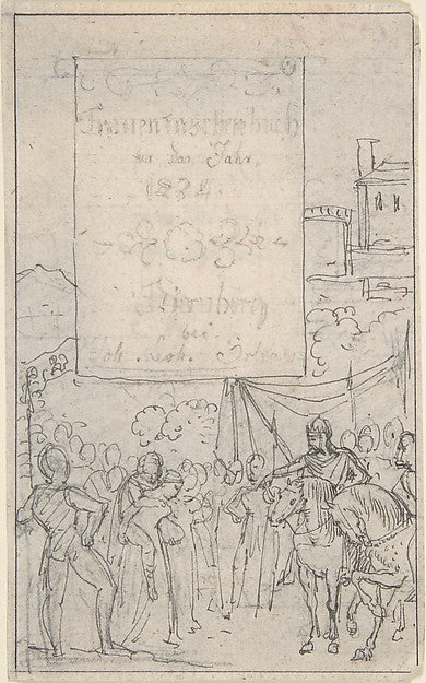 Study for a Title Page 1809–65-Carl Alexander von Heideloff,16x12"(A3) Poster