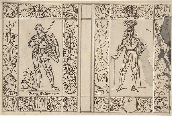 Study for Two Book Illustrations early to mid-19th cent-Carl A,  Poster Print Wall Art