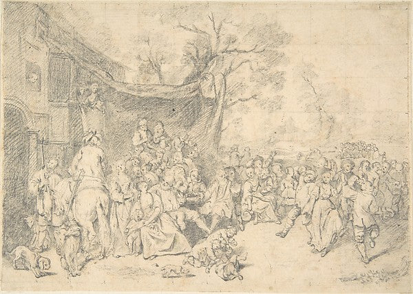 Peasants' Dance Outdoors 1745–70-Karl Friedrich Wilhelm Richar,  Poster Print Wall Art